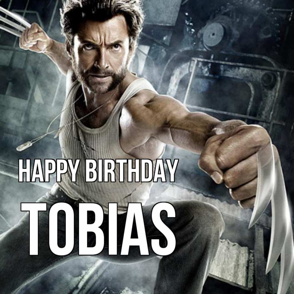 Greetings card с именем, Tobias Happy Birthday супергерой в ярости Greetings with text for free download 