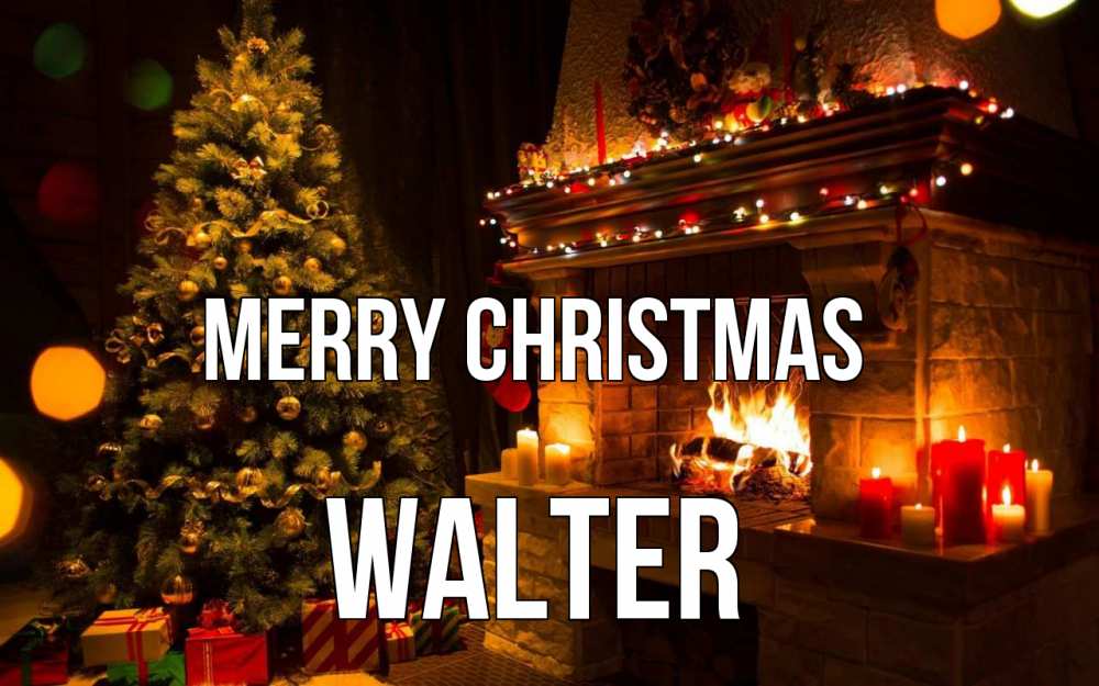 Greetings card с именем, Walter Merry Christmas новый год Greetings with text for free download 