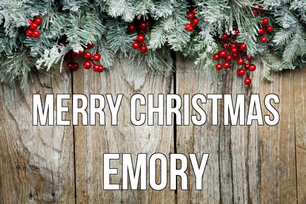 Greetings card с именем, Emory Merry Christmas с рождеством Greetings with text for free download 