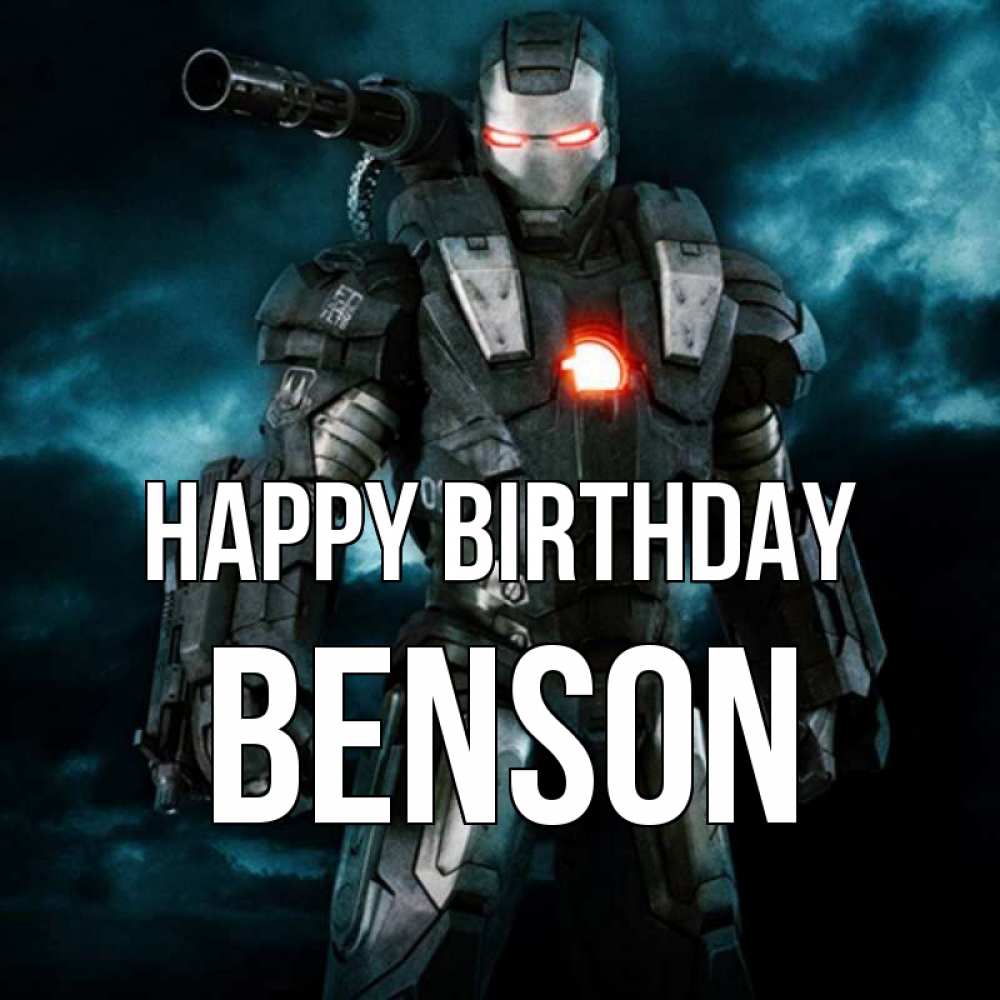 Greetings card с именем, Benson Happy Birthday марвел супергерой в новом костюме Greetings with text for free download 