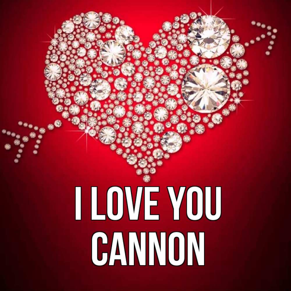 Greetings card с именем, Cannon I love you стрела купидона Greetings with text for free download 
