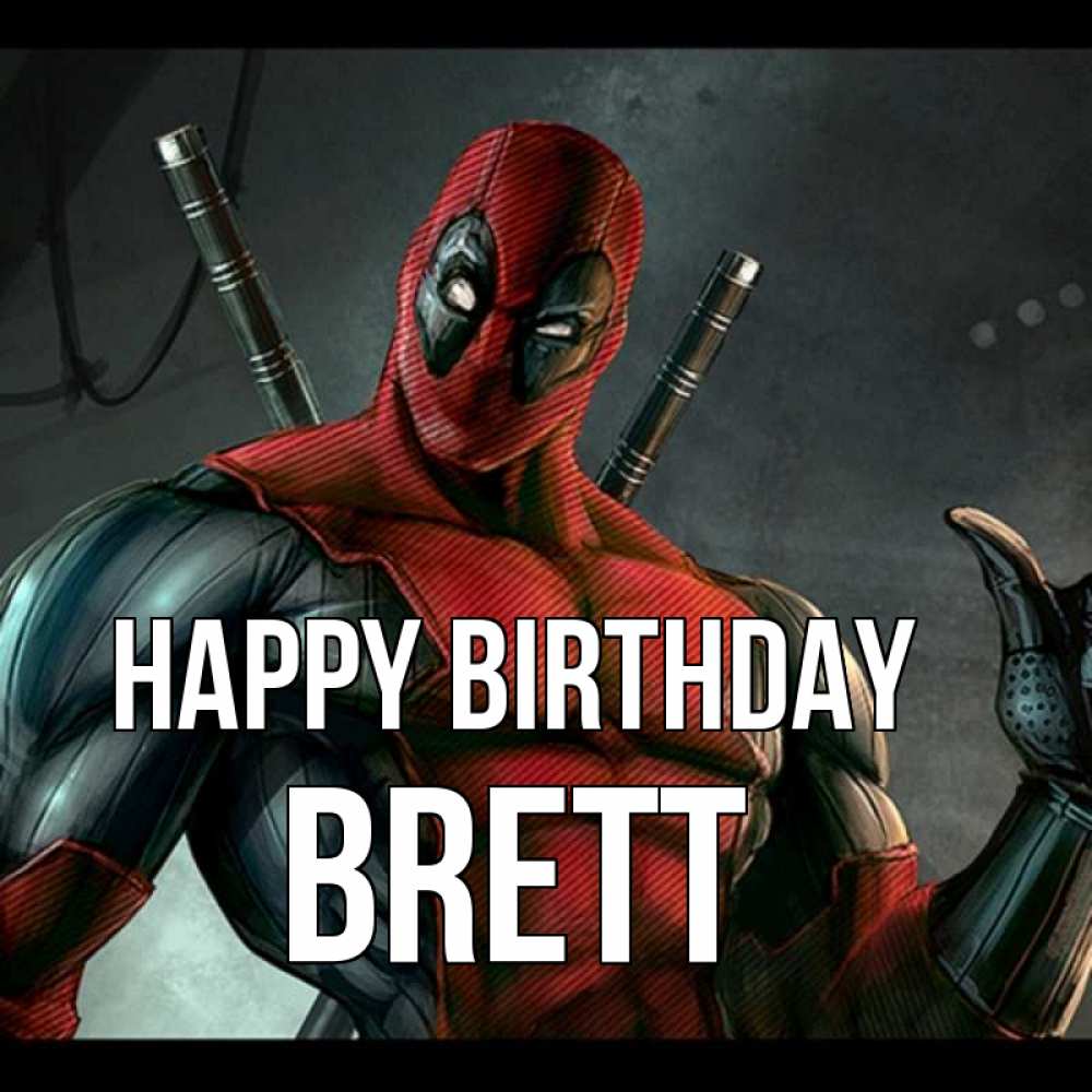 Greetings card с именем, Brett Happy Birthday марвел супергерои Greetings with text for free download 
