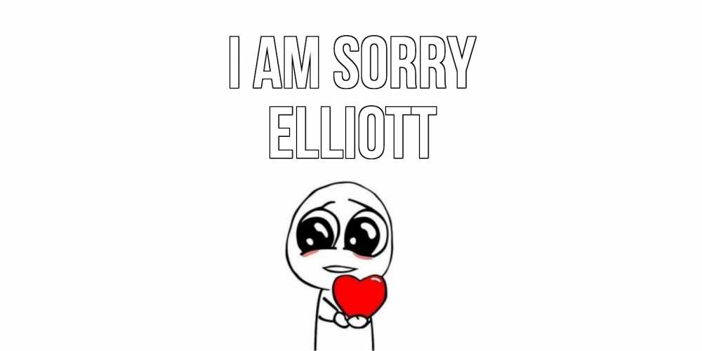 Greetings card с именем, Elliott I am sorry тролль фейс с сердечком просит прощения Greetings with text for free download 