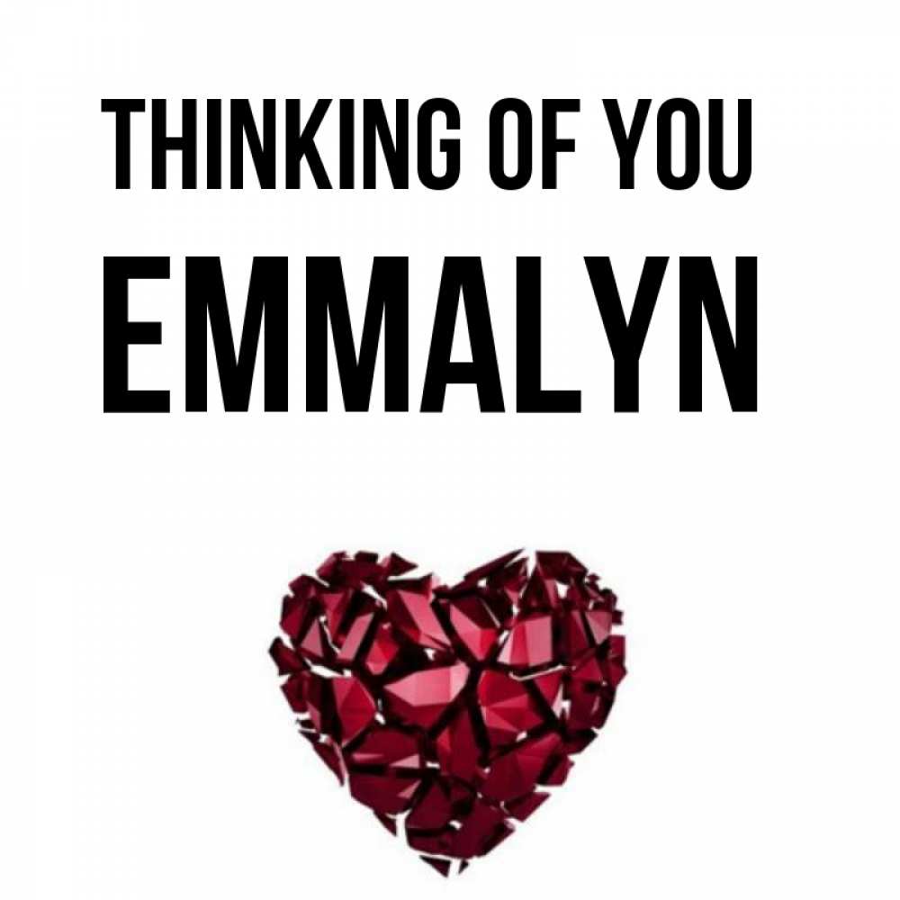 Greetings card с именем, Emmalyn Thinking of you рубиновое 1 Greetings with text for free download 