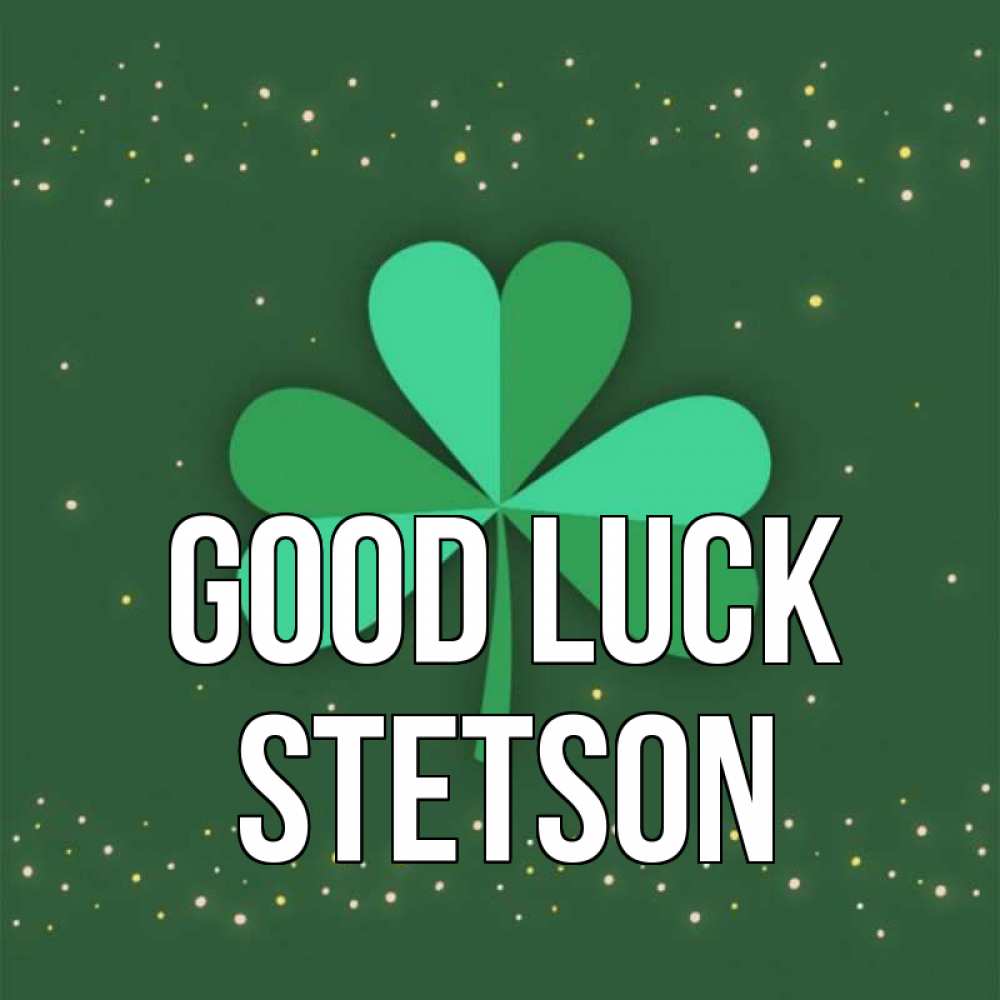 Greetings card с именем, Stetson Good luck лист клевера Greetings with text for free download 