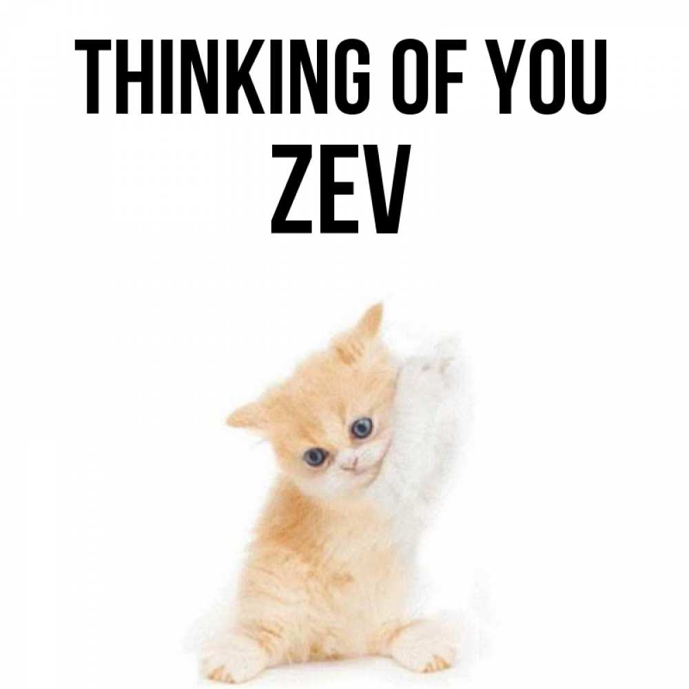 Greetings card с именем, Zev Thinking of you зверушки и милота Greetings with text for free download 