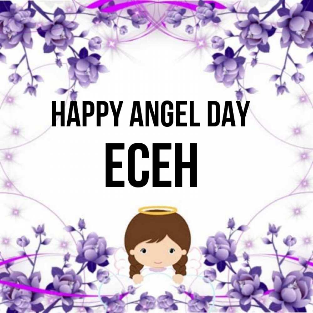 Greetings card с именем, Есен happy angel day с именинами в рамочке Greetings with text for free download 