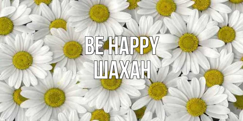 Greetings card с именем, ШАХАН Be happy поляна ромашек Greetings with text for free download 