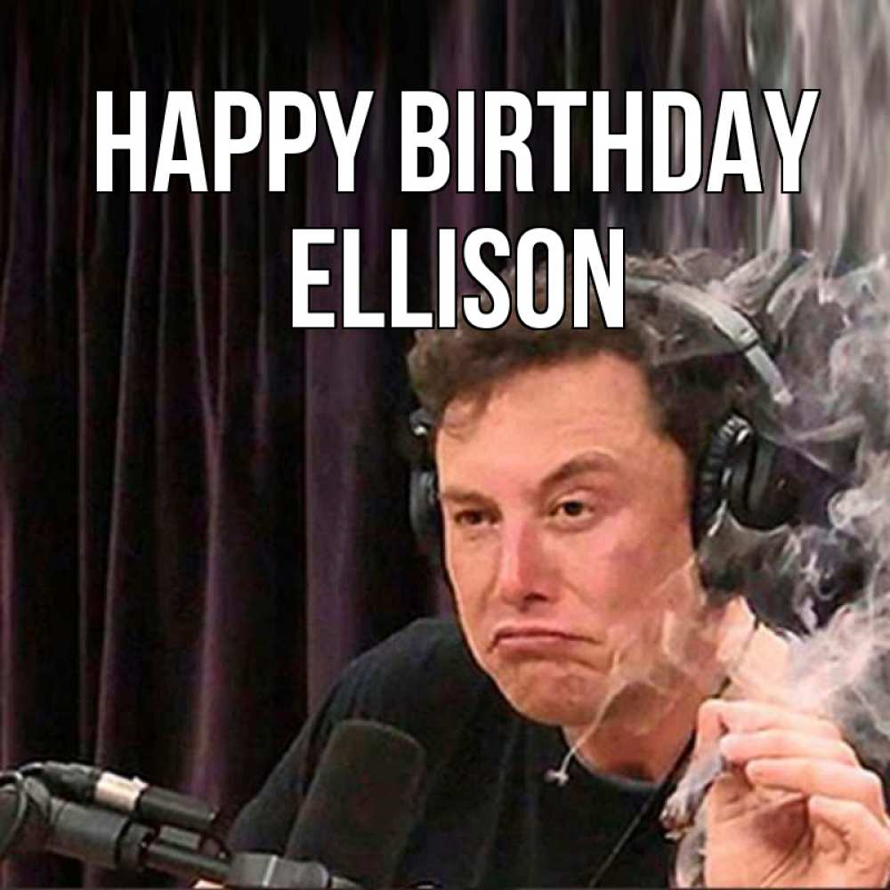 Greetings card с именем, Ellison Happy Birthday МЕМ Greetings with text for free download 