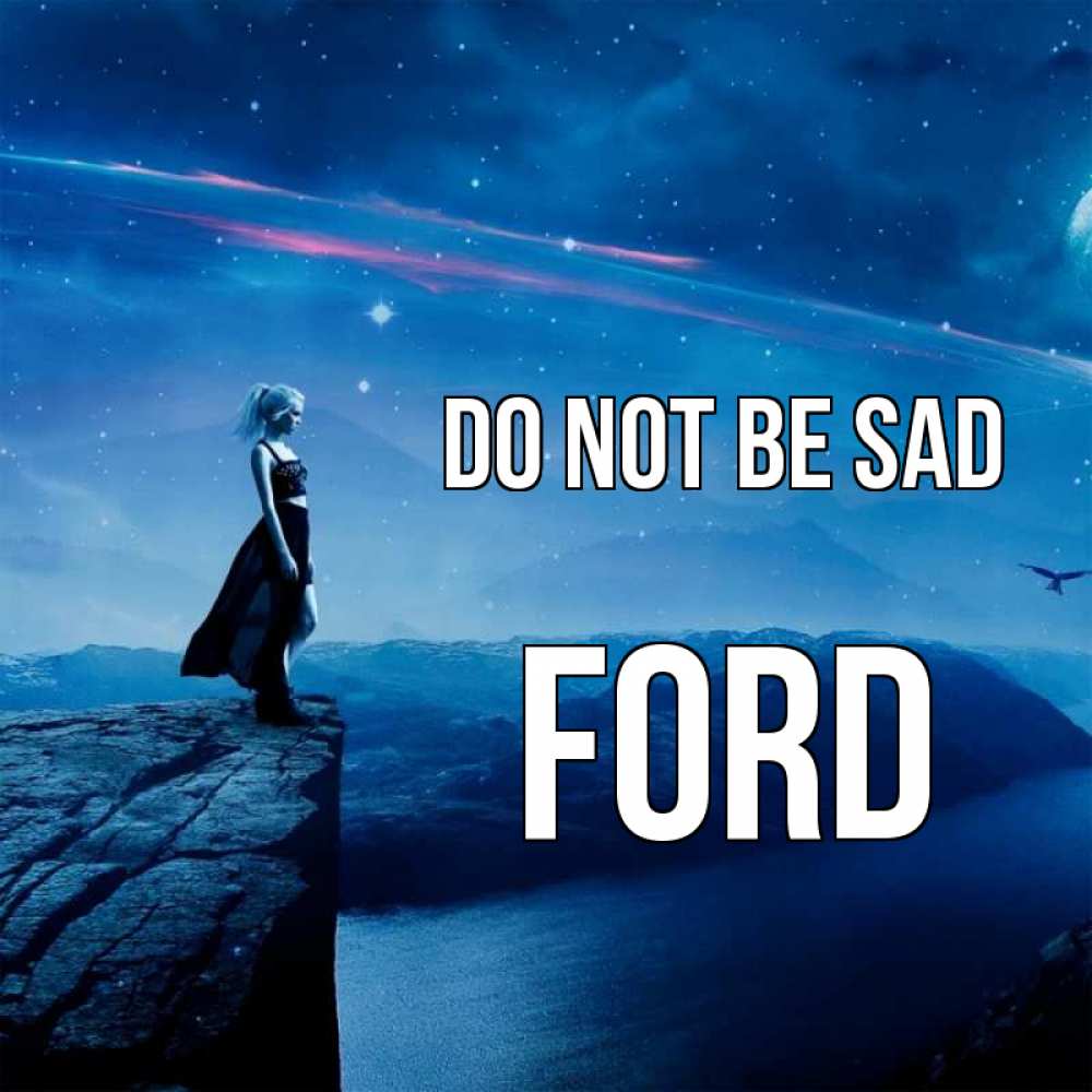Greetings card с именем, Ford Do not be sad вода и скала Greetings with text for free download 