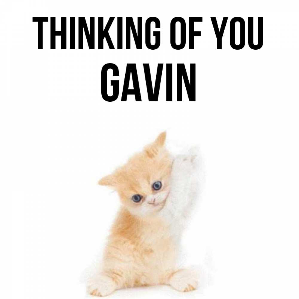 Greetings card с именем, Gavin Thinking of you зверушки и милота Greetings with text for free download 