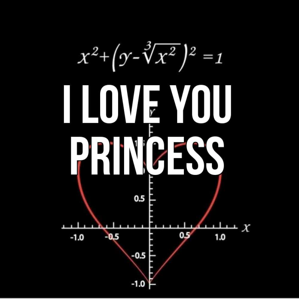 Greetings card с именем, Princess I love you сердечная формула Greetings with text for free download 