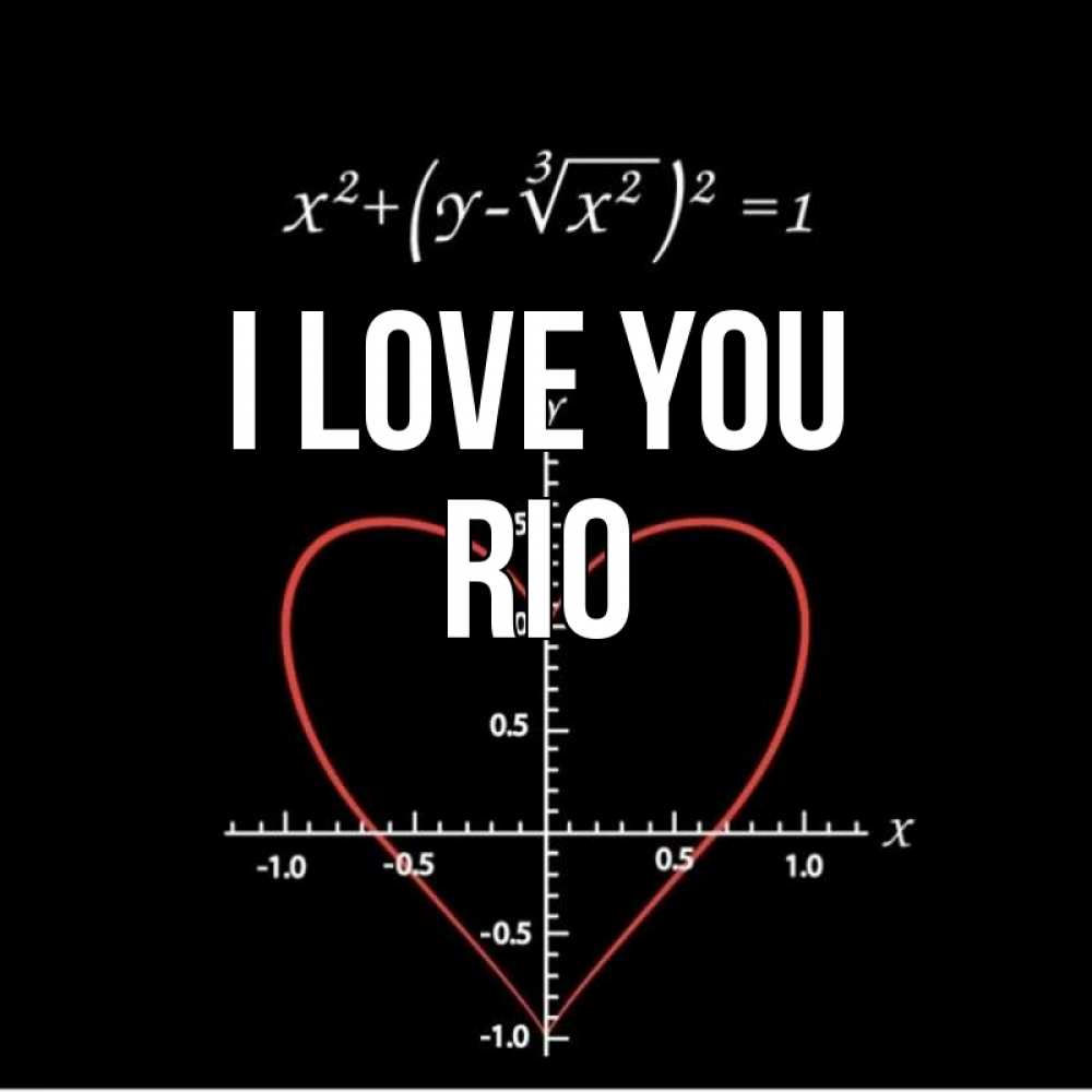 Greetings card с именем, Rio I love you сердечная формула Greetings with text for free download 