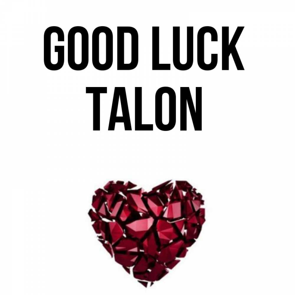 Greetings card с именем, Talon Good luck бордовое из кристаллов  1 Greetings with text for free download 