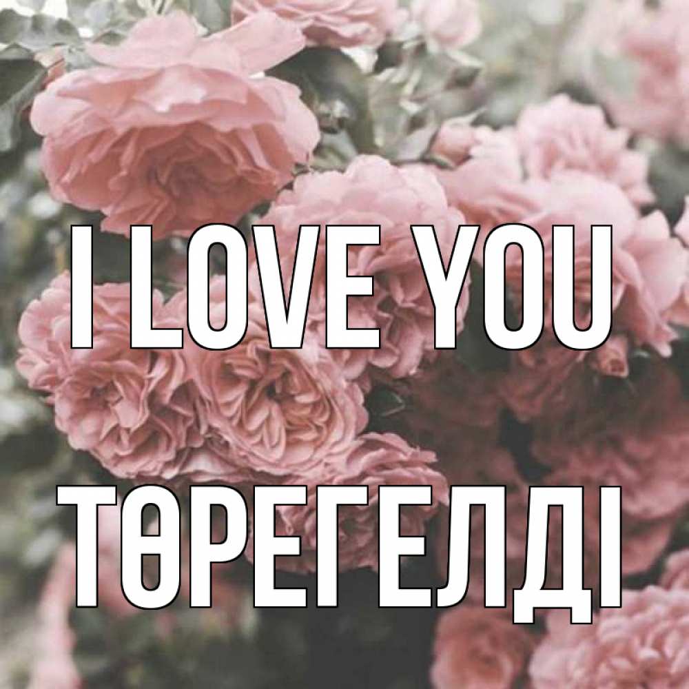 Greetings card с именем, Төрегелді I love you розы 3 Greetings with text for free download 