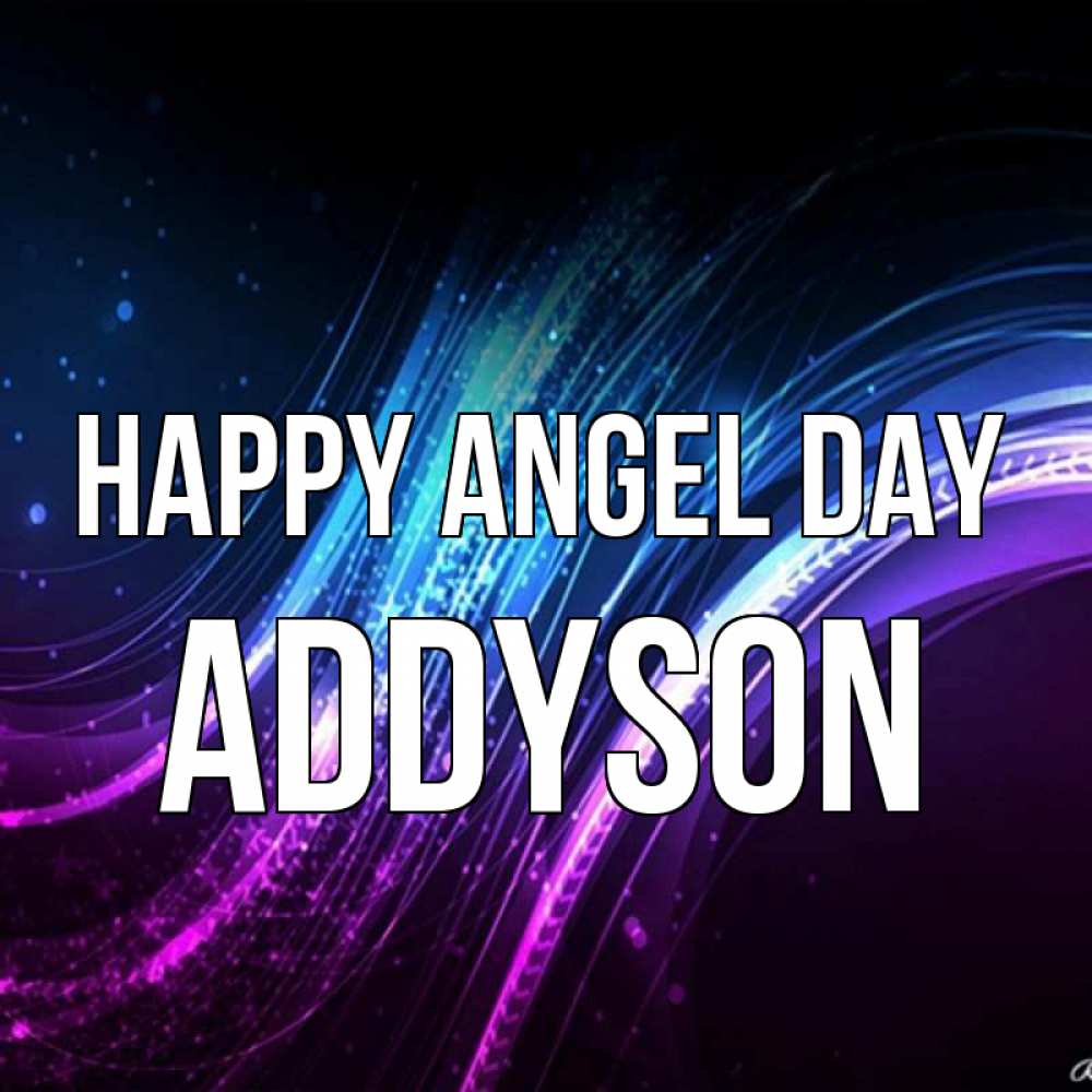 Greetings card с именем, Addyson happy angel day фиолетовый фон Greetings with text for free download 
