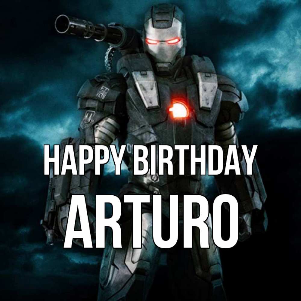 Greetings card с именем, Arturo Happy Birthday марвел супергерой в новом костюме Greetings with text for free download 
