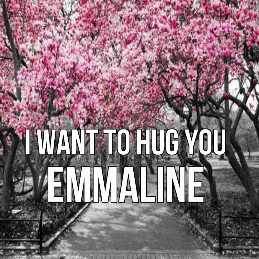 Greetings card с именем, Emmaline I want to hug you обработанное фото Greetings with text for free download 