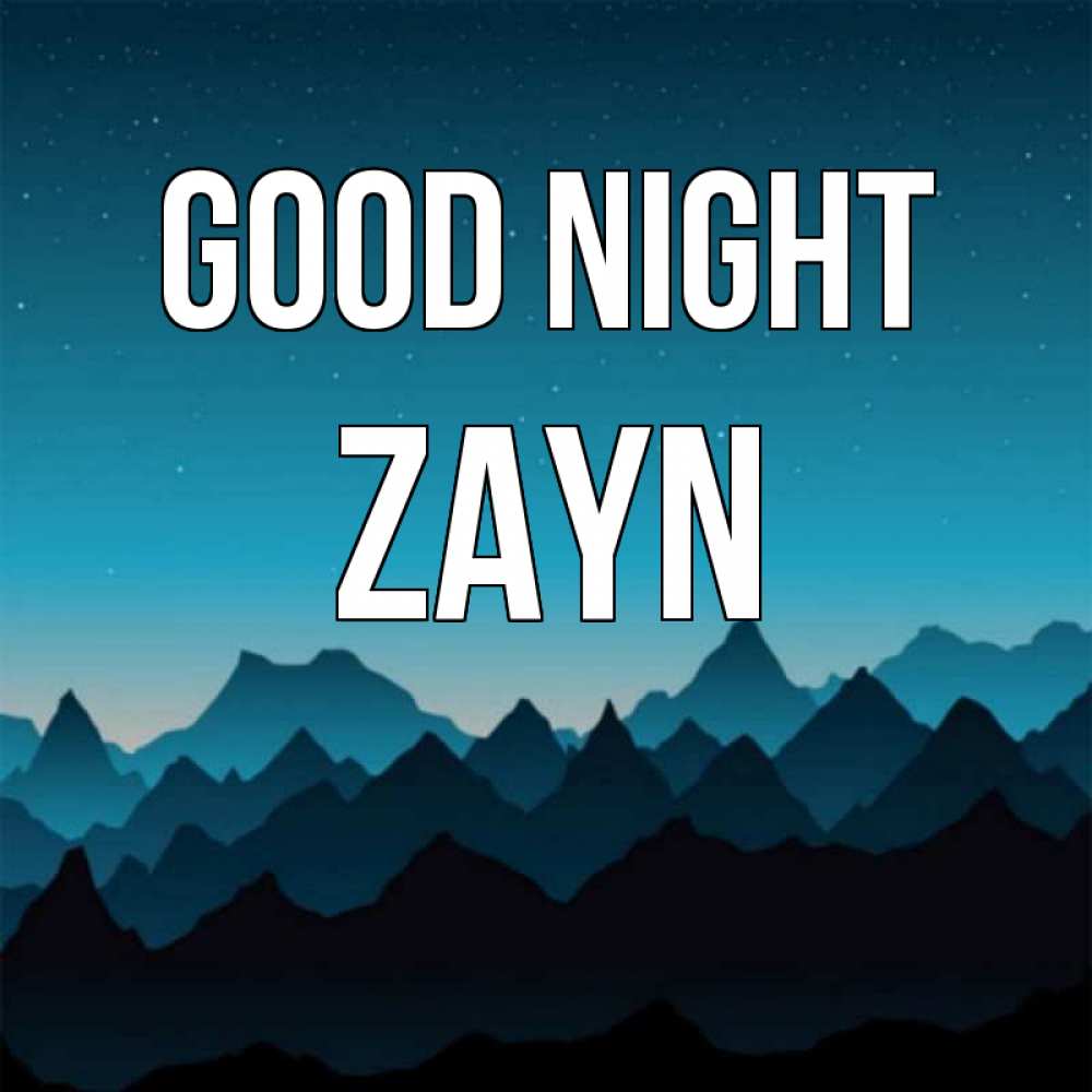 Greetings card с именем, Zayn Good night сладких снов звездное небо Greetings with text for free download 