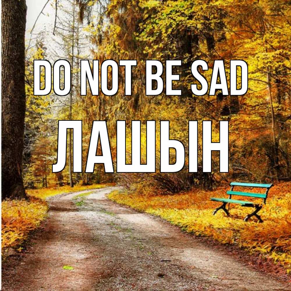 Greetings card с именем, ЛАШЫН Do not be sad зеленая лавочка Greetings with text for free download 