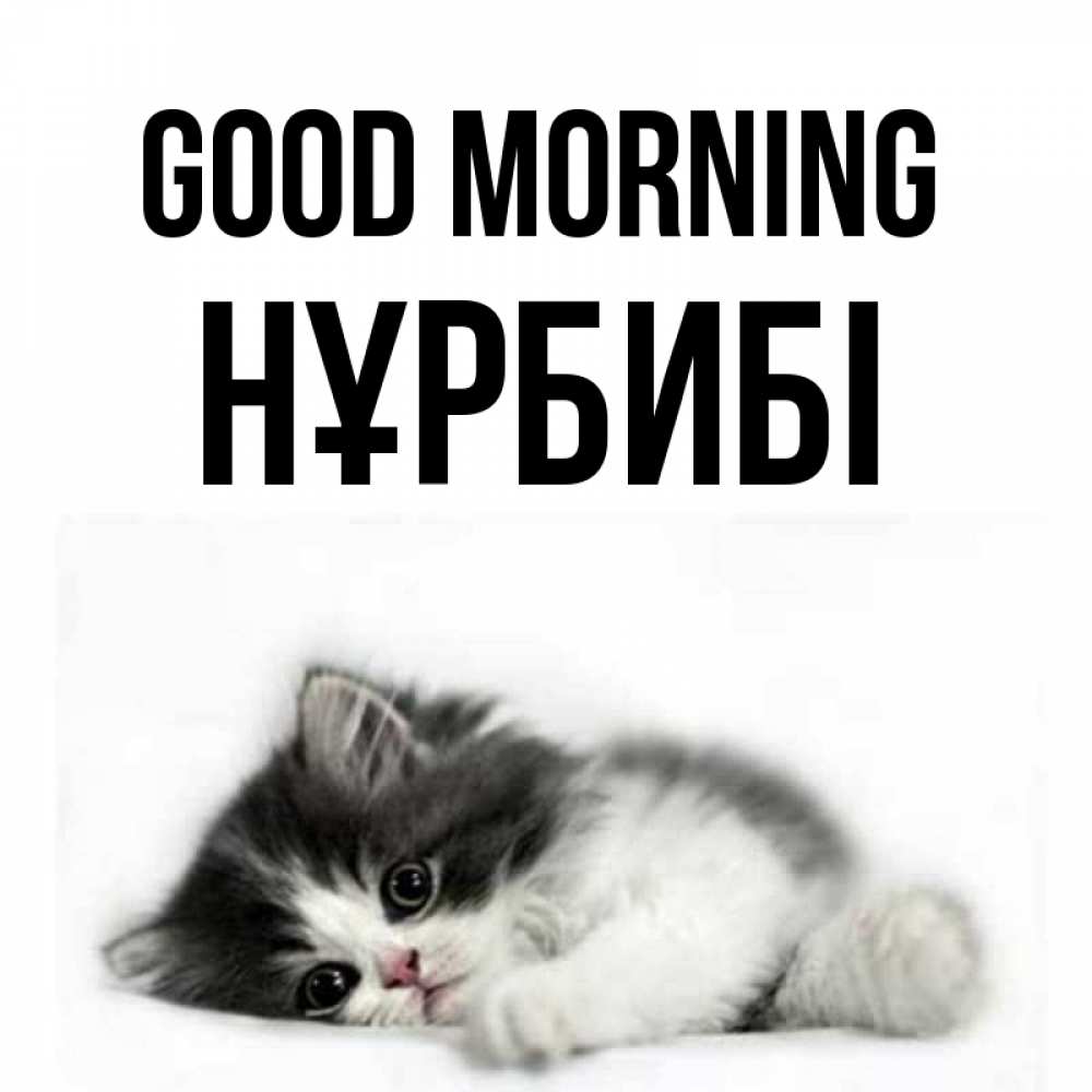 Greetings card с именем, НҰРБИБІ Good morning кот лапки Greetings with text for free download 