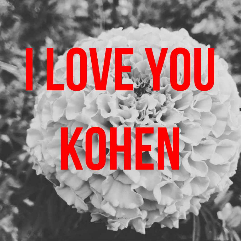 Greetings card с именем, Kohen I love you подпись Greetings with text for free download 