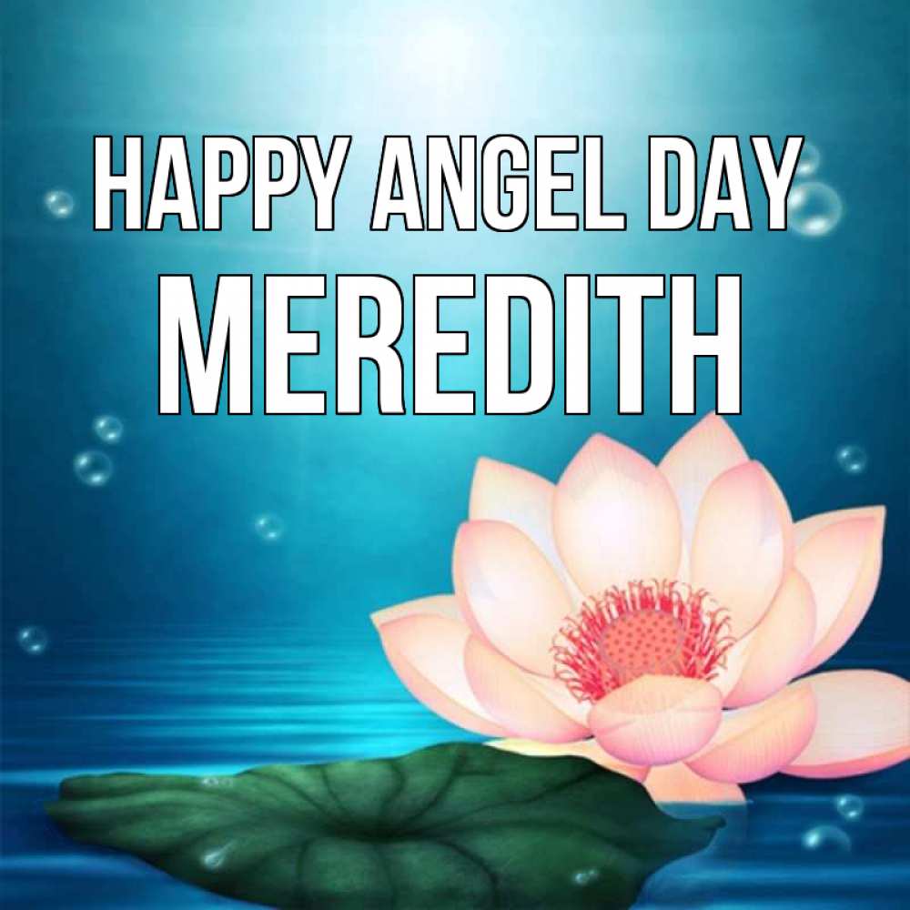 Greetings card с именем, Meredith happy angel day кувшинка Greetings with text for free download 