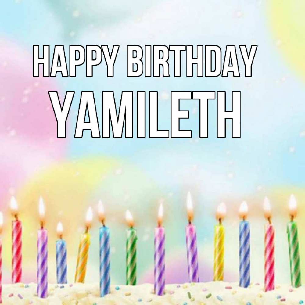 Greetings card с именем, Yamileth Happy Birthday разноцветное Greetings with text for free download 