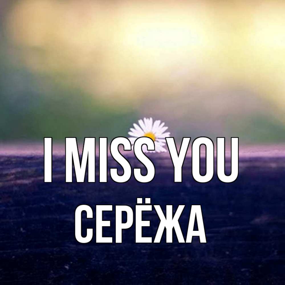 Greetings card с именем, Серёжа I miss you приходи в гости Greetings with text for free download 