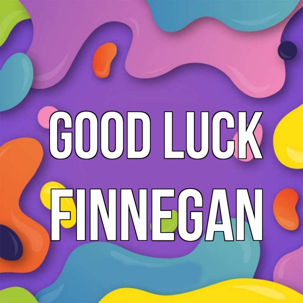 Greetings card с именем, Finnegan Good luck абстрактное что то Greetings with text for free download 