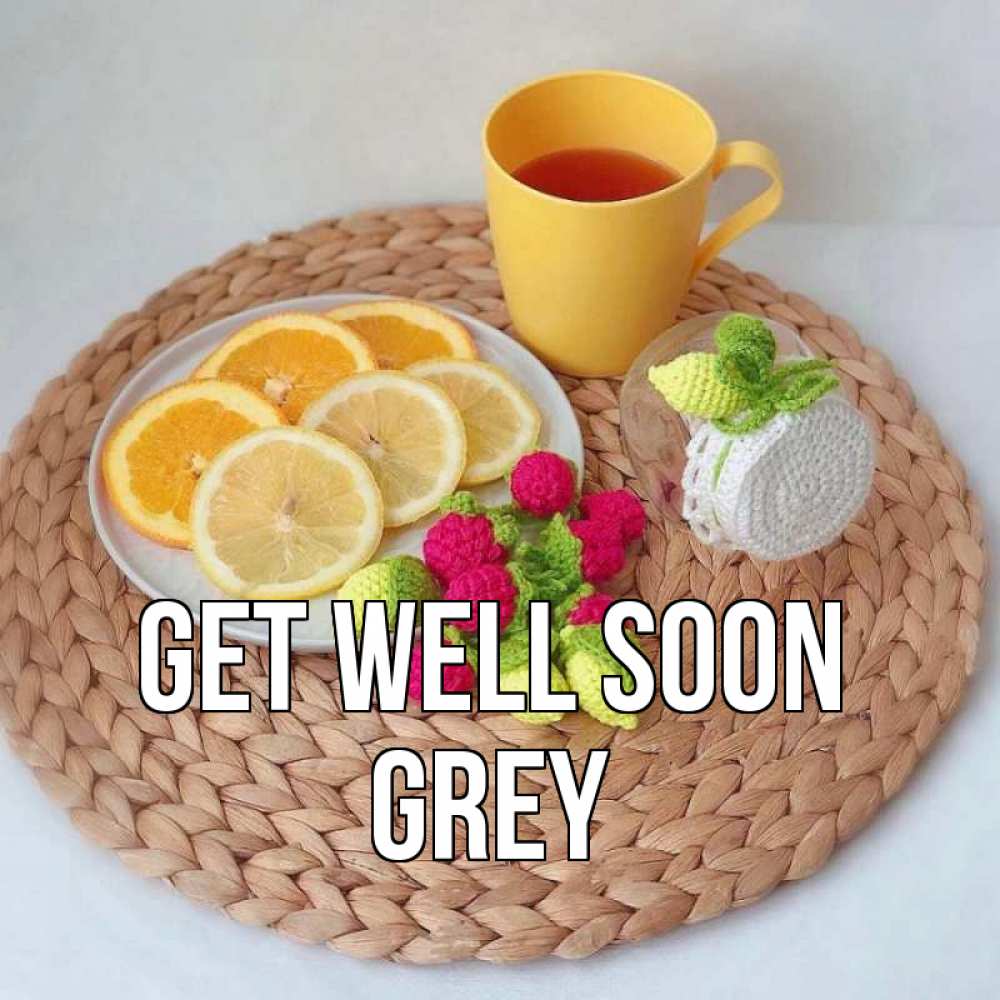 Greetings card с именем, Grey Get well soon вязаные штучки Greetings with text for free download 