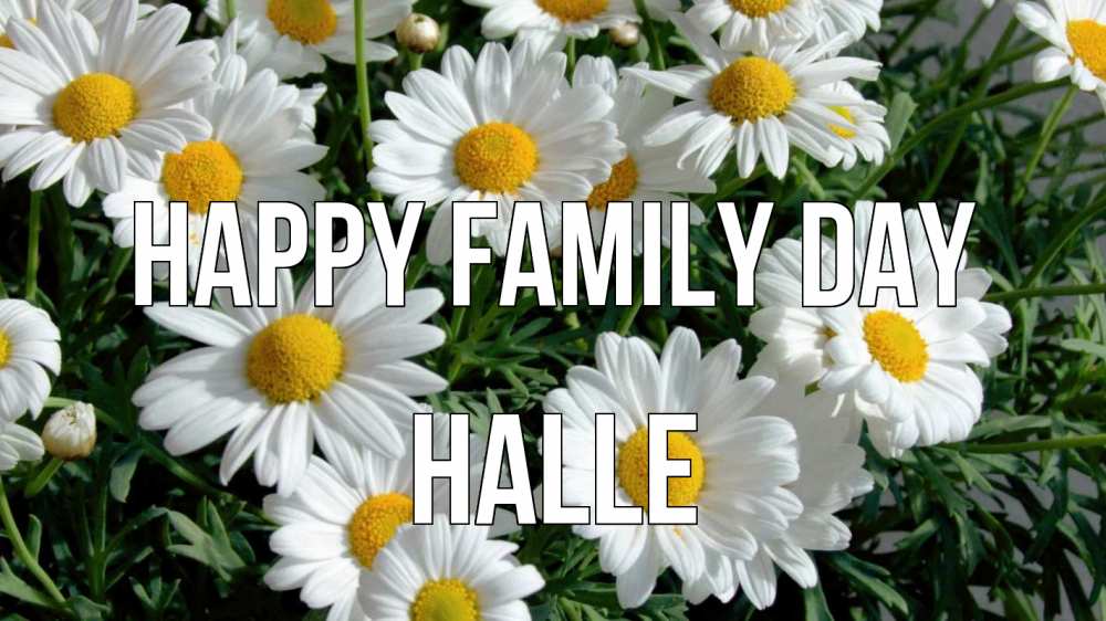 Greetings card с именем, Halle happy family day с днем семьи Greetings with text for free download 