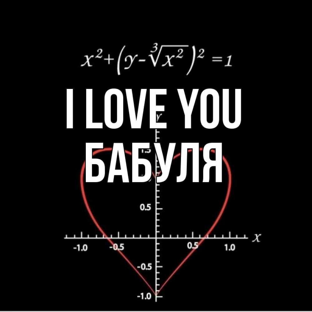 Greetings card с именем, Бабуля I love you сердечная формула Greetings with text for free download 