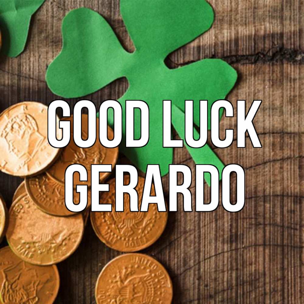 Greetings card с именем, Gerardo Good luck деревянный фон Greetings with text for free download 