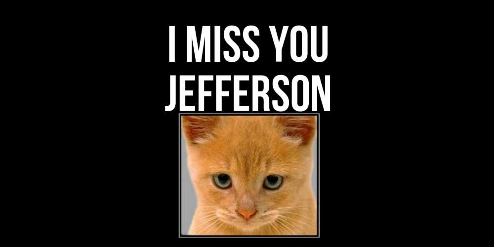 Greetings card с именем, Jefferson I miss you открытки рыжий котенок скучает по тебе Greetings with text for free download 