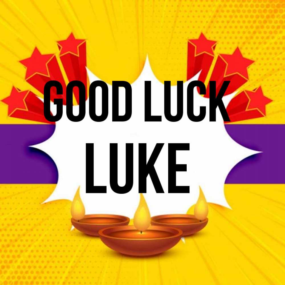 Greetings card с именем, Luke Good luck векторное изображение Greetings with text for free download 