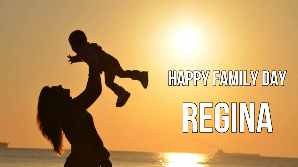 Greetings card с именем, Regina happy family day с днем семьи Greetings with text for free download 