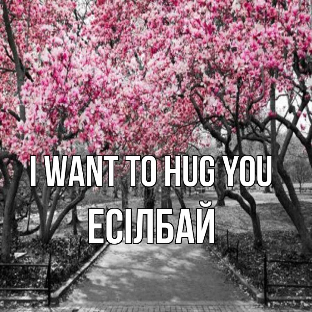 Greetings card с именем, Есілбай I want to hug you обработанное фото Greetings with text for free download 