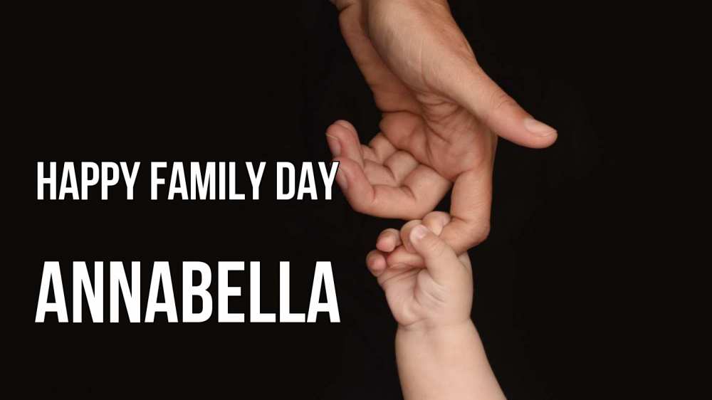 Greetings card с именем, Annabella happy family day с днем семьи Greetings with text for free download 