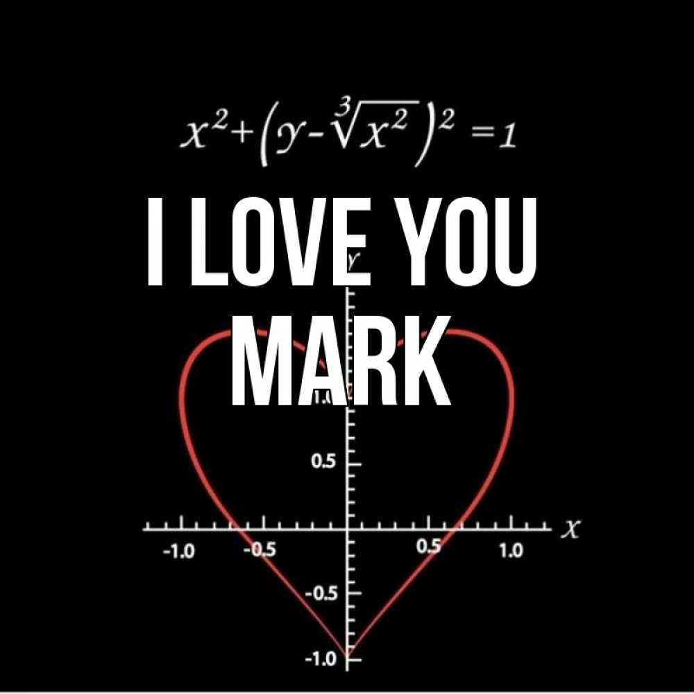 Greetings card с именем, Mark I love you сердечная формула Greetings with text for free download 