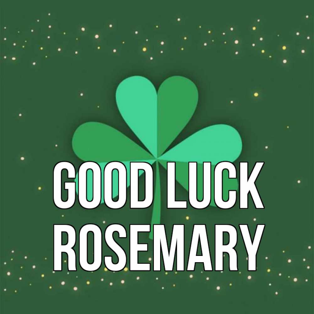 Greetings card с именем, Rosemary Good luck лист клевера Greetings with text for free download 