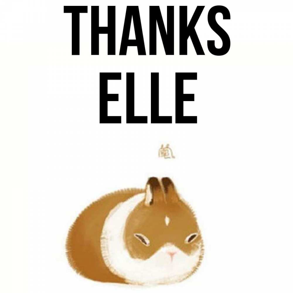 Greetings card с именем, Elle Thanks коричнево белый домашний питомец Greetings with text for free download 