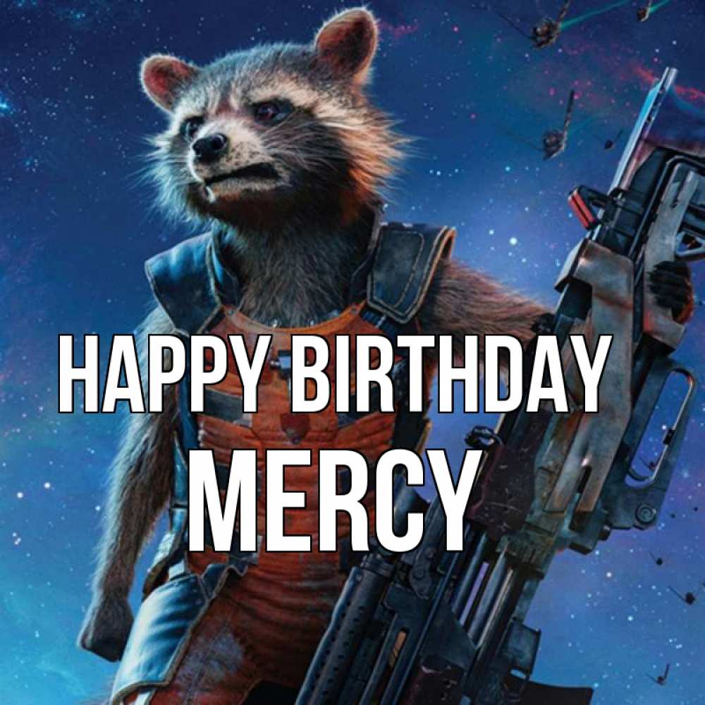 Greetings card с именем, Mercy Happy Birthday реактивный Рокета Greetings with text for free download 