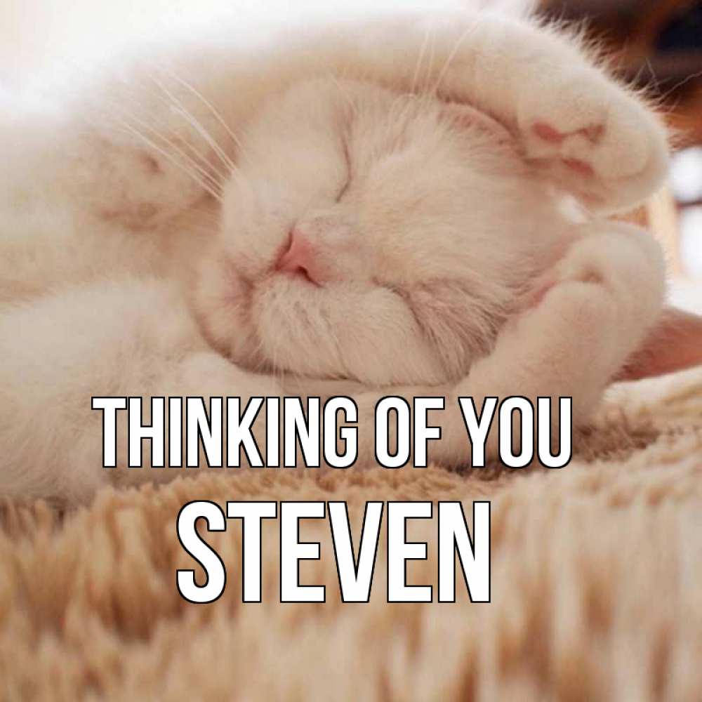 Greetings card с именем, Steven Thinking of you для любимой девушки милота Greetings with text for free download 