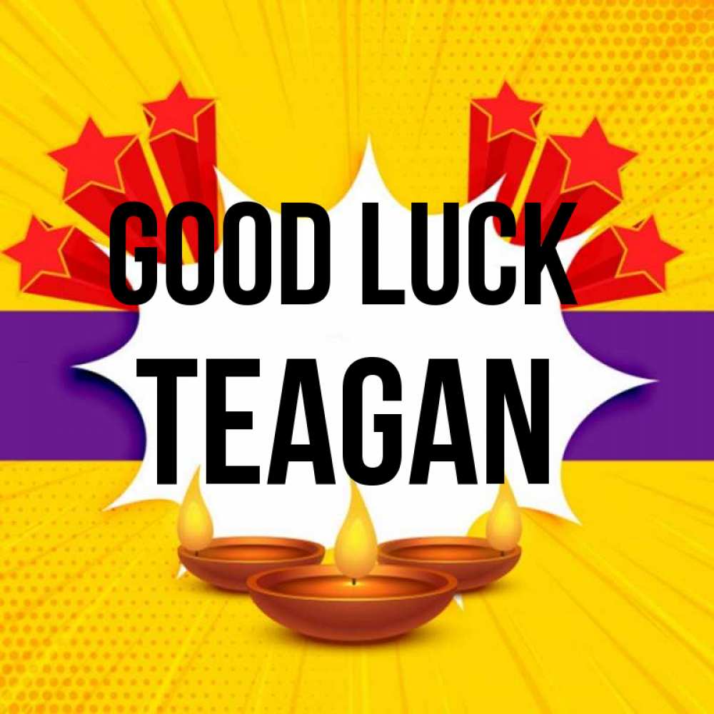 Greetings card с именем, Teagan Good luck векторное изображение Greetings with text for free download 