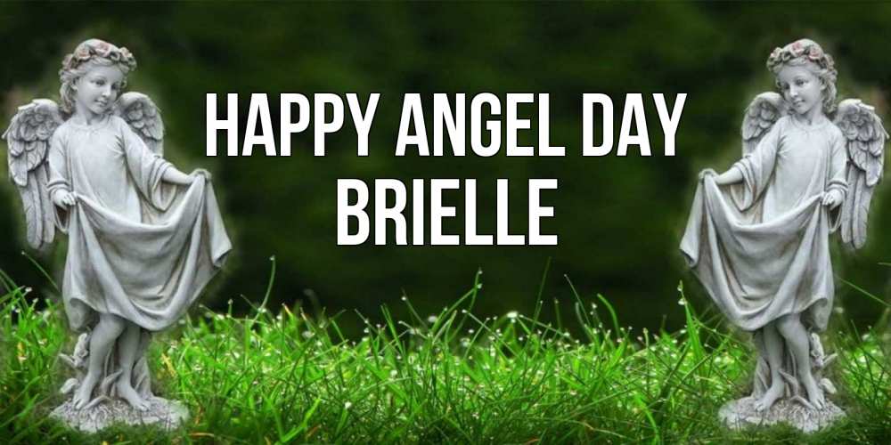 Greetings card с именем, Brielle happy angel day небо, ангел, девушка Greetings with text for free download 