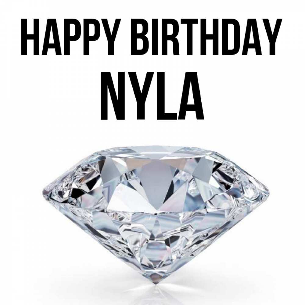 Greetings card с именем, Nyla Happy Birthday к пожеланием быть богатым Greetings with text for free download 