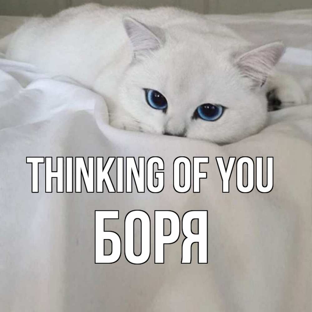 Greetings card с именем, Боря Thinking of you я очень по тебе скучаю и тоскую Greetings with text for free download 