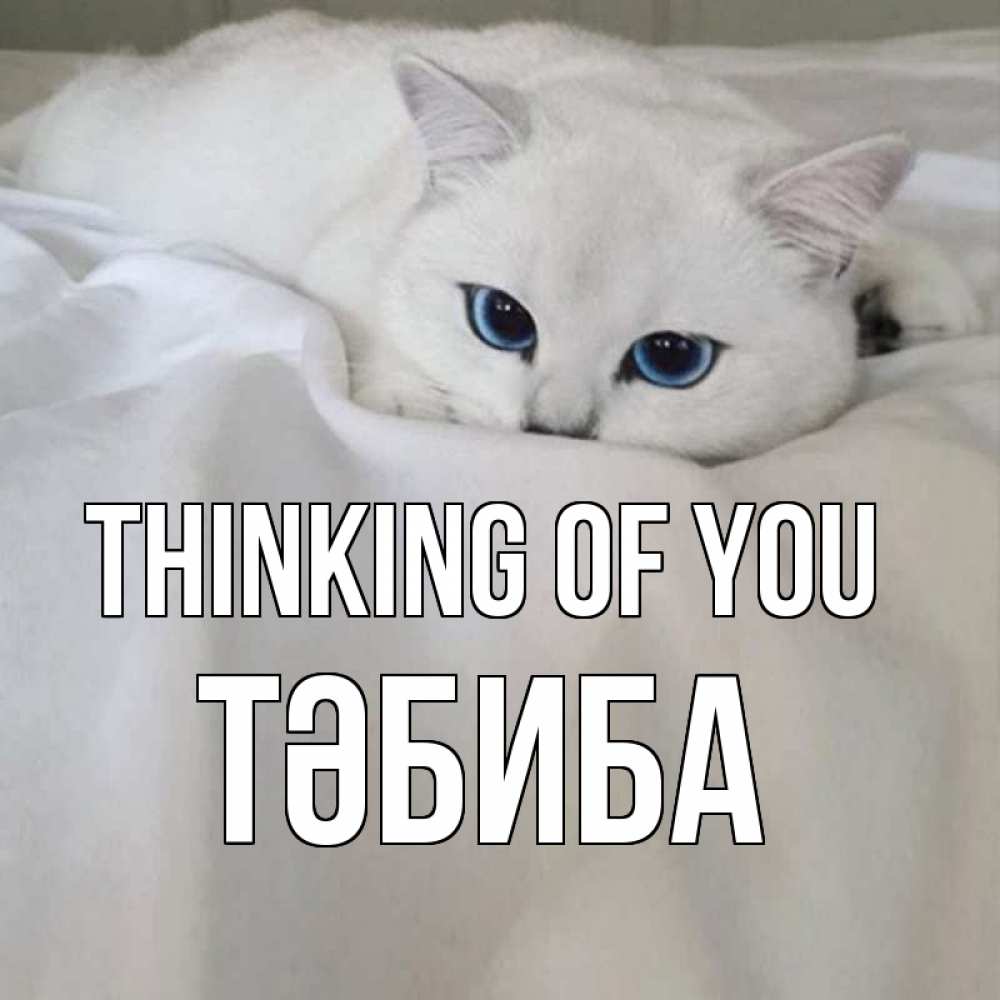 Greetings card с именем, ТӘБИБА Thinking of you я очень по тебе скучаю и тоскую Greetings with text for free download 