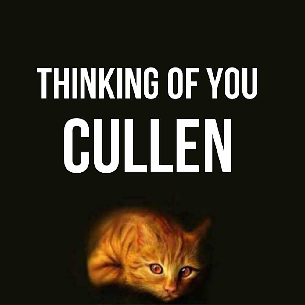 Greetings card с именем, Cullen Thinking of you рыжий Greetings with text for free download 